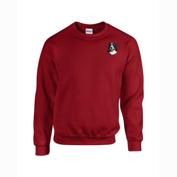 Bernese Mountain Dog Embroidered Unisex Crewneck Sweatshirt Hot on Sale - Image 3
