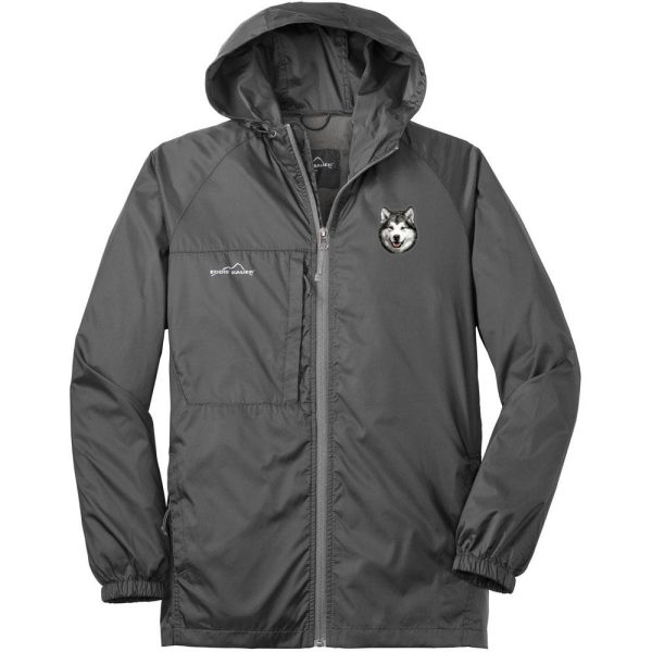 Alaskan Malamute Embroidered Mens Eddie Bauer Packable Wind Jacket Fashion - Image 2
