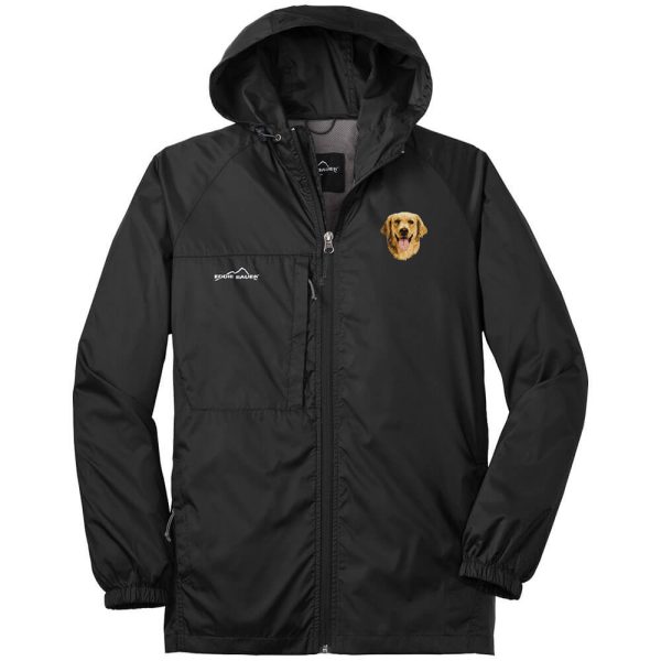 Golden Retriever Embroidered Mens Eddie Bauer Packable Wind Jacket For Cheap