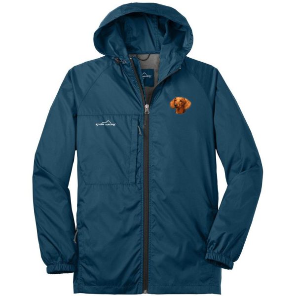 Dachshund Embroidered Mens Eddie Bauer Packable Wind Jacket For Cheap - Image 5