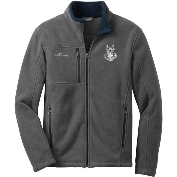 Schnauzer Embroidered Mens Fleece Jacket on Sale - Image 2