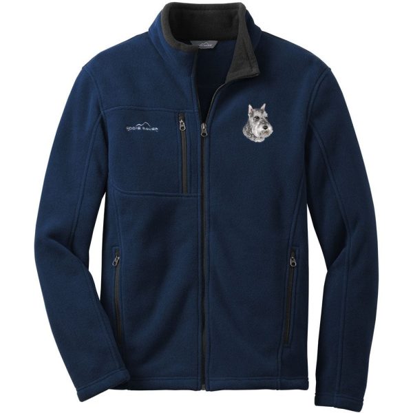 Schnauzer Embroidered Mens Fleece Jacket on Sale - Image 3