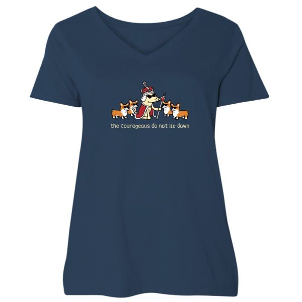 The Courageous Do Not Lie Down - Ladies Plus V-Neck Tee Cheap