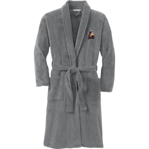 Gordon Setter Embroidered Plush Microfleece Robe For Discount
