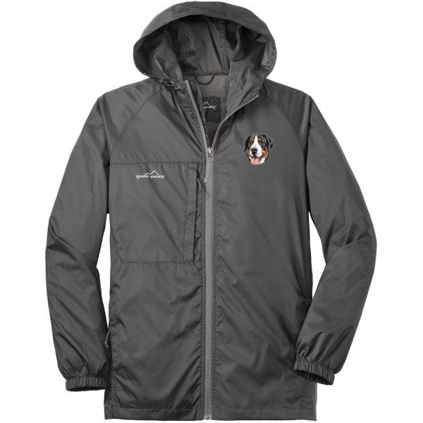 Greater Swiss Mountain Dog Embroidered Mens Eddie Bauer Packable Wind Jacket on Sale - Image 3