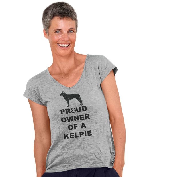 Australian Kelpie Proud Owner - Women s V-Neck T-Shirt Cheap - Image 3