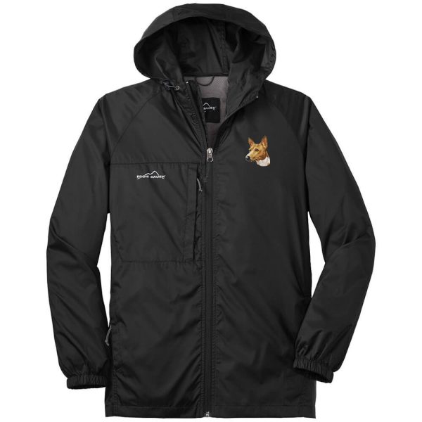 Basenji Embroidered Mens Eddie Bauer Packable Wind Jacket Online now