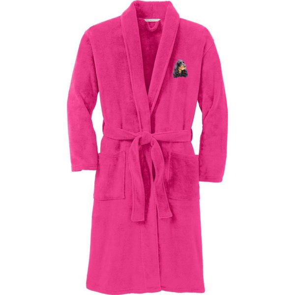Gordon Setter Embroidered Plush Microfleece Robe For Discount - Image 2
