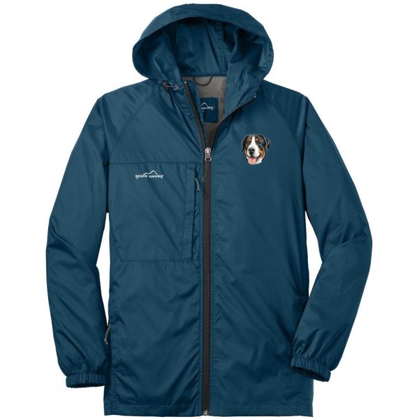 Greater Swiss Mountain Dog Embroidered Mens Eddie Bauer Packable Wind Jacket on Sale - Image 2
