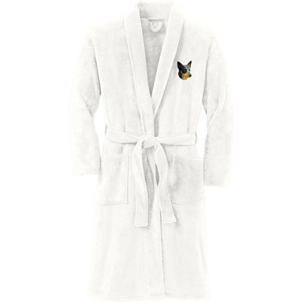 Australian Cattle Dog Embroidered Plush Microfleece Robe For Sale - Image 3