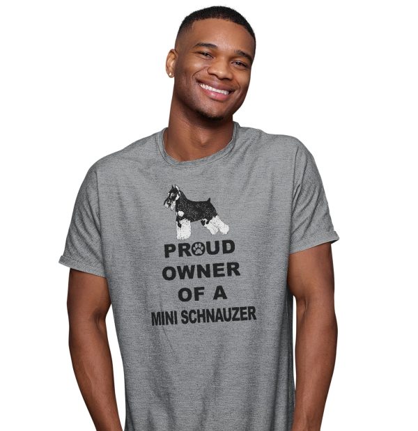 Miniature Schnauzer Proud Owner - Adult Unisex T-Shirt on Sale - Image 3