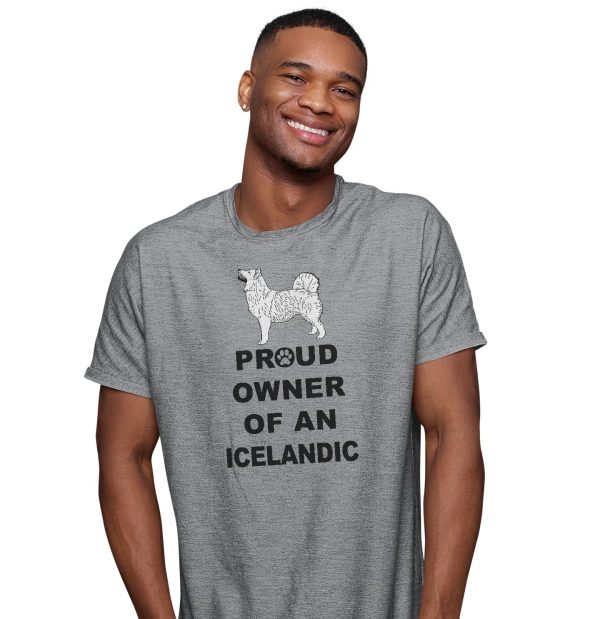 Icelandic Sheepdog Proud Owner - Adult Unisex T-Shirt Cheap - Image 3