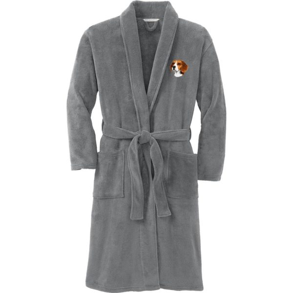 Beagle Embroidered Plush Microfleece Robe For Discount