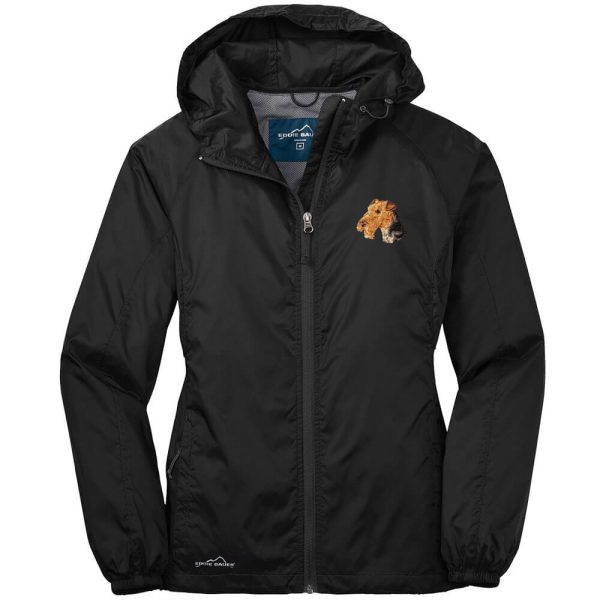 Airedale Terrier Embroidered Ladies Eddie Bauer Packable Wind Jacket on Sale - Image 2