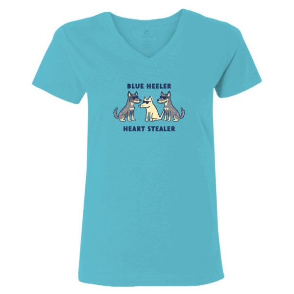Blue Heeler Heart Stealer - Ladies T-Shirt V-Neck Discount