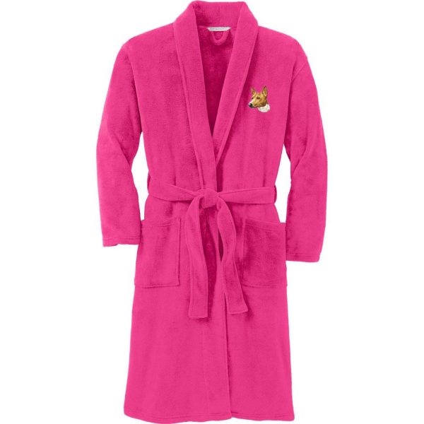 Basenji Embroidered Plush Microfleece Robe Fashion - Image 2