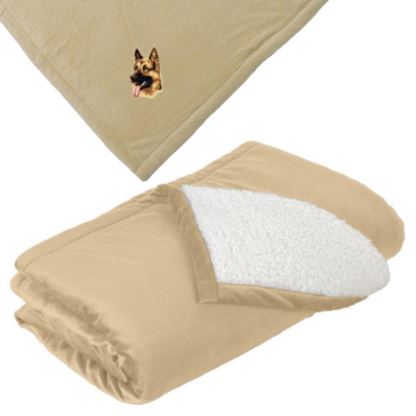 German Shepherd Dog Embroidered Blankets on Sale