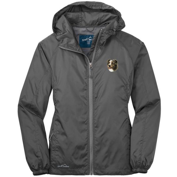 Australian Shepherd Embroidered Ladies Eddie Bauer Packable Wind Jacket Online
