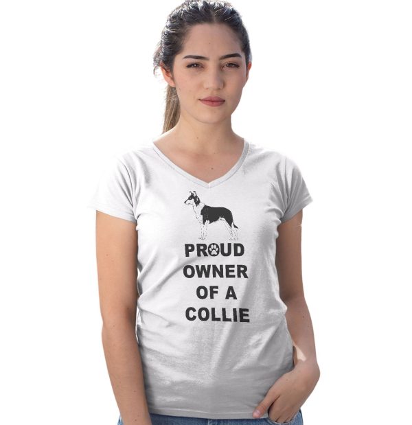Collie Proud Owner - Women s V-Neck T-Shirt Fashion - Image 3