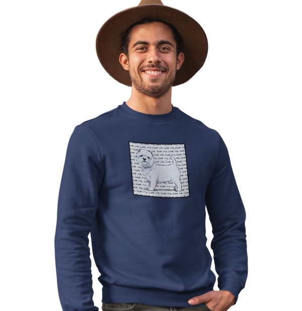 West Highland White Terrier Love Text - Adult Unisex Crewneck Sweatshirt For Sale