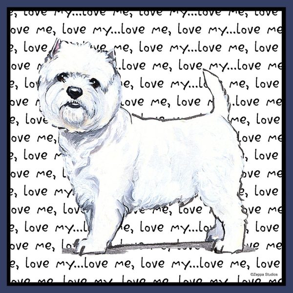 West Highland White Terrier Love Text - Adult Unisex Crewneck Sweatshirt For Sale - Image 2