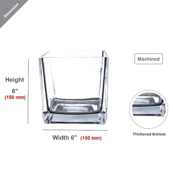 Clear Glass Floral Cube Vase Fashion - Image 4